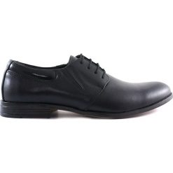 PÓŁBUTY WIZYTOWE MOR P44 CZA. Buty wizytowe męskie MOREK, bez wzorów, ze skóry, wizytowe, bez zapięcia. Za 99,00 zł.