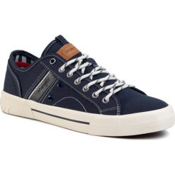 Tenisówki WRANGLER - Globe WM01054A Navy 016. Niebieskie półbuty męskie Wrangler, na co dzień, bez wzorów, z gumy, klasyczne, bez zapięcia. W wyprzedaży za 159,00 zł.