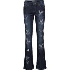 Dżinsy BOOTCUT bonprix ciemnoniebieski "stone". Niebieskie jeansy damskie bonprix, z jeansu. Za 129,99 zł.