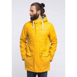 Parka przeciwdeszczowa w kolorze żółtym. Żółte płaszcze męskie Schmuddelwedda, s, bez wzorów, bez kaptura. W wyprzedaży za 429,95 zł.