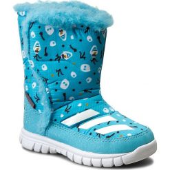 Śniegowce adidas - Disney Frozen Mid I AQ2907 Vapblu/Ftwwht. Niebieskie buty zimowe chłopięce marki Adidas, z motywem z bajki, z materiału, na niskim obcasie. W wyprzedaży za 169,00 zł.