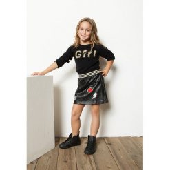 Blukids - Sweter dziecięcy 98-128 cm. Szare swetry dziewczęce marki Blukids, z dzianiny, z okrągłym kołnierzem. W wyprzedaży za 59,90 zł.