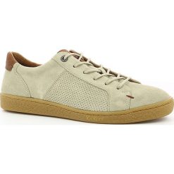 Skórzane sneakersy "San Marco" w kolorze beżowym. Brązowe trampki męskie Kickers, na sznurówki. W wyprzedaży za 184,95 zł.