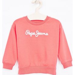 Pepe Jeans - Bluza dziecięca Winter Rose 92-180 cm. Czerwone bluzy dziewczęce marki Pepe Jeans, z nadrukiem, z bawełny, bez rękawów, bez kaptura. W wyprzedaży za 129,90 zł.