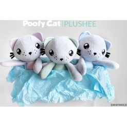 Przytulanki i maskotki: Kot przytulanka – Poofy Cat PLUSHEE szaro-błękit