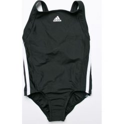 Adidas Performance - Strój kąpielowy dziecięcy 1120-170 cm. Czarne stroje kąpielowe dziewczęce marki adidas Performance, bez wzorów, z elastanu. W wyprzedaży za 79,90 zł.