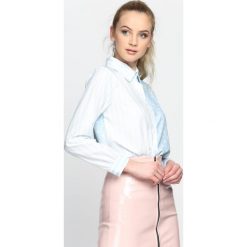 Jasnoniebieska Koszula Unusual. Szare koszule damskie Born2be, s, bez wzorów, z wykładanym kołnierzem, bez rękawów. Za 39,99 zł.