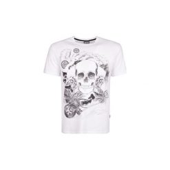 T-shirty z krótkim rękawem Roberto Cavalli S01GC0474. Białe t-shirty męskie Roberto Cavalli, s, bez wzorów, bez kołnierzyka, krótkie. Za 199,00 zł.