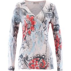 Sweter rozpinany bonprix pastelowy jasnoróżowy - dymny szary - niebieski topaz. Czerwone swetry rozpinane damskie bonprix. Za 49,99 zł.