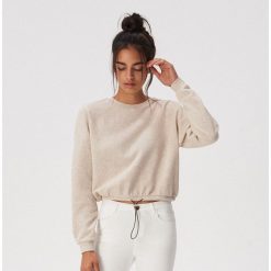 Bluza ze ściągaczem - Beżowy. Brązowe bluzy damskie Sinsay, s, bez wzorów, bez rękawów, bez kaptura. Za 39,99 zł.