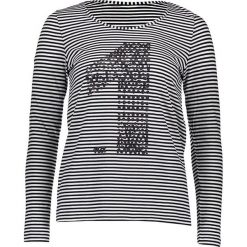 Koszulka w kolorze granatowo-białym. Niebieskie t-shirty damskie marki Taifun, w paski, z bawełny, z okrągłym kołnierzem, z długim rękawem. W wyprzedaży za 65,95 zł.