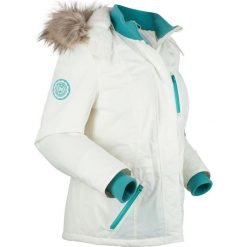 Kurtka outdoorowa na polarowej podszewce, watowana bonprix biel wełny. Białe kurtki damskie bonprix, s, bez wzorów, z wełny, bez kaptura. Za 199,99 zł.