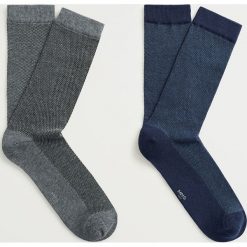 Mango Man - Skarpety ESPINA (2-pack). Szare skarpetki męskie Mango Man, bez wzorów, z elastanu. Za 49,90 zł.