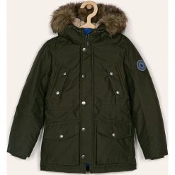 Jack & Jones - Parka dziecięca 128-176 cm. Zielone kurtki chłopięce Jack & Jones, bez wzorów, z poliesteru, długie, z kapturem. Za 339,90 zł.