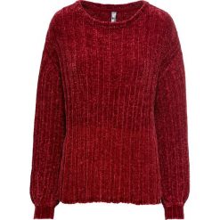 Sweter z szenilii bonprix ciemnoczerwony. Czerwone swetry damskie bonprix, bez wzorów, bez rękawów, bez kaptura. Za 54,99 zł.