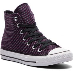 Trampki CONVERSE - Ctas Hi 562461C Black/Icon Violet/Cool Grey. Fioletowe półbuty damskie skórzane Converse, bez wzorów, bez zapięcia. W wyprzedaży za 229,00 zł.