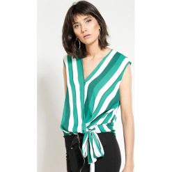 Bluzki asymetryczne: Zielona Bluzka Perfect Stripes