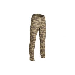 Spodnie myśliwskie 100 CAMO-ISV. Brązowe spodnie męskie SOLOGNAC, xl, bez wzorów, z bawełny, sportowe. Za 79,99 zł.