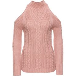 Swetry klasyczne damskie: Sweter bonprix jasnoróżowy