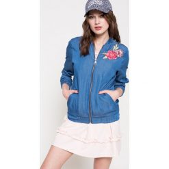 Answear - Kurtka bomber BECAUSE OF YOU. Niebieskie kurtki damskie ANSWEAR, s, bez wzorów, z lyocellu, krótkie, bez kaptura. W wyprzedaży za 79,90 zł.