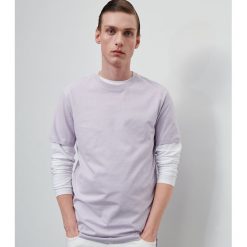 Gładki T-shirt - Fioletowy. Fioletowe t-shirty męskie Reserved, s, bez wzorów, bez kołnierzyka. W wyprzedaży za 19,99 zł.