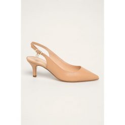 Solo Femme - Szpilki skórzane. Czółenka damskie Solo Femme, bez wzorów, ze skóry, bez obcasa, na obcasie. Za 339,90 zł.