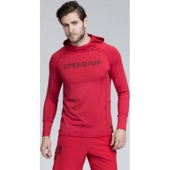 Bluza treningowa męska BLMF251 - czerwony. Czerwone bluzy męskie 4f, s, bez wzorów, z elastanu, z kapturem, bez rękawów, bez kaptura. W wyprzedaży za 99,99 zł.