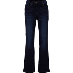 Dżinsy ze stretchem i wygodnym paskiem BOOTCUT bonprix ciemny denim. Czarne jeansy damskie bonprix. Za 109,99 zł.