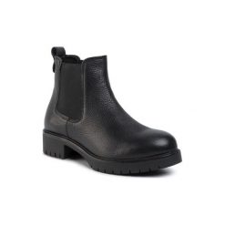 Gino Rossi RST-DSI543. Czarne botki damskie Gino Rossi, ze skóry, bez obcasa, bez zapięcia. Za 299,99 zł.