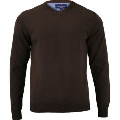 Brązowy Sweter Męski w Serek - 100% BAWEŁNA - Adriano Guinari SWADGAW16BRAZ. Pomarańczowe swetry męskie Adriano Guinari, m, bez wzorów, z bawełny, klasyczne, z dekoltem w serek, bez kaptura. Za 99,00 zł.