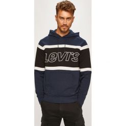 Levi's - Bluza. Niebieskie bluzy męskie Levi's®, s, z nadrukiem, z bawełny, z kapturem, bez rękawów, z kapturem. W wyprzedaży za 219,90 zł.