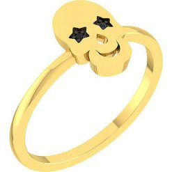 Złoty pierścionek z diamentami. Żółte pierścionki damskie Art of Diamond & Co., z diamentem, złote. W wyprzedaży za 439,95 zł.