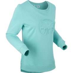 Bluzy damskie: Bluza z tłoczonym motywem, długi rękaw bonprix morski pastelowy