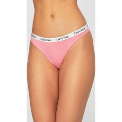 Calvin Klein Underwear - Stringi. Różowe majtki damskie Calvin Klein Underwear, s, z elastanu. Za 64,90 zł.