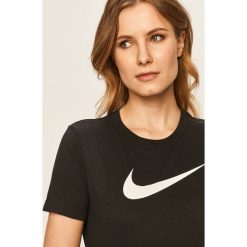 Nike - T-shirt. Szare topy damskie Nike, s, z nadrukiem, z bawełny, z krótkim rękawem. Za 99,90 zł.