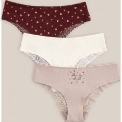 Bawełniane majtki 3 pack - Brązowy. Pomarańczowe majtki damskie Reserved, s, z bawełny. Za 49,99 zł.
