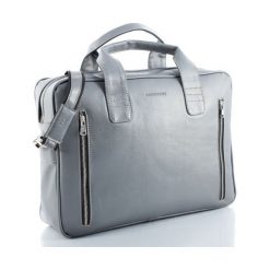 Szara Stylowa męska torba na ramię BRODRENE. Szare torby męskie skórzane Brødrene, bez wzorów, ze skóry ekologicznej, eleganckie, na ramię. Za 219,00 zł.