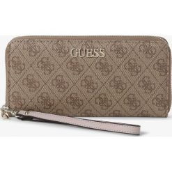 Guess Jeans - Portfel damski, beżowy. Brązowe portfele damskie Guess Jeans, z aplikacjami, z jeansu. Za 249,95 zł.