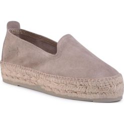 Espadryle MANEBI - Slippers D W 1.9 D0 Vintage Taupe. Szare espadryle damskie Manebi, bez wzorów, ze skóry, bez obcasa, na płaskiej podeszwie. W wyprzedaży za 289,00 zł.