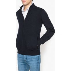 Sweter z kołnierzem-stójką. Szare kardigany męskie marki La Redoute Collections, l, z poliamidu, ze stójką. Za 214,58 zł.