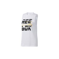 Topy na ramiączkach / T-shirty bez rękawów Reebok Sport Koszulka bez rękawów Meet You There Muscle. Białe topy damskie Reebok Sport, s, bez wzorów, bez kołnierzyka. Za 89,95 zł.