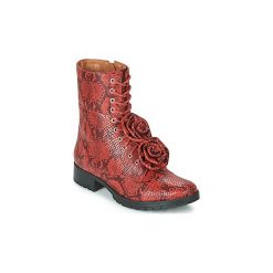 Botki Cristofoli SNAKE VERMELHO. Czerwone botki damskie Cristofoli, bez obcasa, bez zapięcia. W wyprzedaży za 711,20 zł.