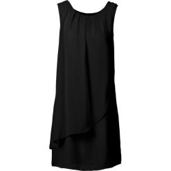 Sukienka bonprix czarny. Czarne sukienki damskie bonprix, bez wzorów, eleganckie, bez kołnierzyka, bez rękawów. Za 109,99 zł.