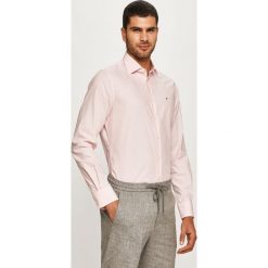 Tommy Hilfiger Tailored - Koszula bawełniana. Różowe koszule męskie Tommy Hilfiger Tailored, bez wzorów, z bawełny, casualowe, z włoskim kołnierzykiem, z długim rękawem. Za 359,90 zł.