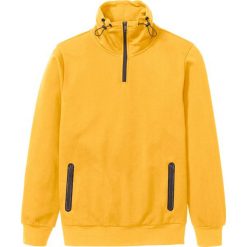 Bluza z kieszeniami z zamkiem bonprix złocisto-żółty. Żółte bluzy męskie bonprix, xl, bez wzorów, bez kołnierzyka, bez rękawów, bez kaptura. Za 89,99 zł.