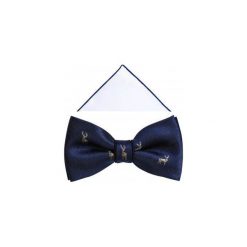 Granatowa mucha w jelenie A302. Muszki męskie Modini Moda Męska, na co dzień, bez wzorów, z bawełny, eleganckie. Za 49,50 zł.