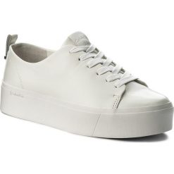 Sneakersy damskie: Sneakersy CALVIN KLEIN BLACK LABEL – Janet Nappa E6539 Platinum White