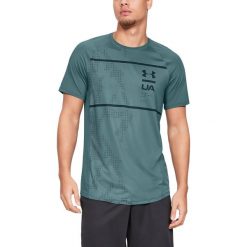 Under Armour MK-1 Koszulka Niebieski Zielony. Niebieskie podkoszulki męskie Under Armour, s, z nadrukiem, z elastanu, z krótkim rękawem. Za 188,95 zł.