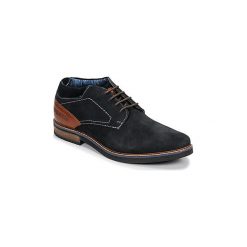 Derby Bugatti SACHA. Niebieskie półbuty męskie Bugatti, bez wzorów, bez zapięcia. Za 359,00 zł.