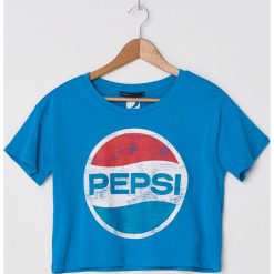 Krótka koszulka Pepsi - Granatowy. Niebieskie koszulki damskie House, s, bez wzorów, bez kołnierzyka. Za 39,99 zł.